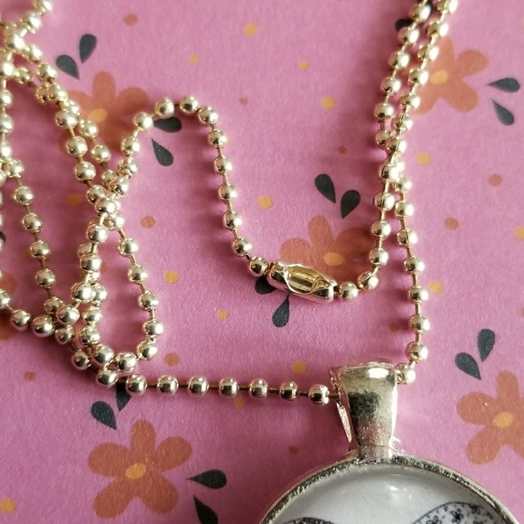 Relisted -Zentangle heart bubble necklace silver tone ball - Picture 5 of 8